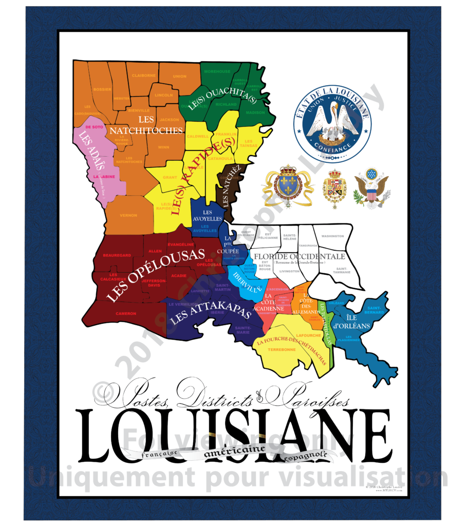 New Unique Map Of Louisiana In French Released Louisiana Historic And